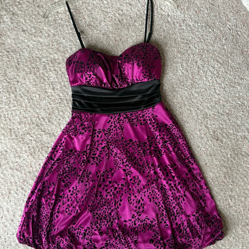 Speechless Magenta and Black Print Dress
